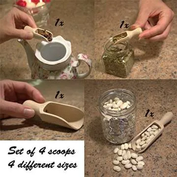 Traditional Wooden Spoons Sets (4, Set 1x6 3/4"|1x4"|1x3"|1x2 3/8")