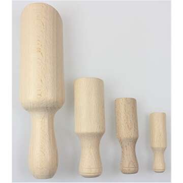 Traditional Wooden Spoons Sets (4, Set 1x6 3/4"|1x4"|1x3"|1x2 3/8")