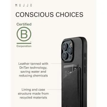 Mujjo Leather Wallet Case - Sleek & Eco-Friendly for iPhone 16 Pro