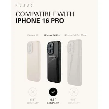 Mujjo Leather Wallet Case - Sleek & Eco-Friendly for iPhone 16 Pro