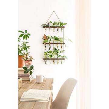 Mkono 3 Tiered Mini Test Tube Flower Vases and Wall Hanging Glass Planter Terrarium Farmhouse Flower...
