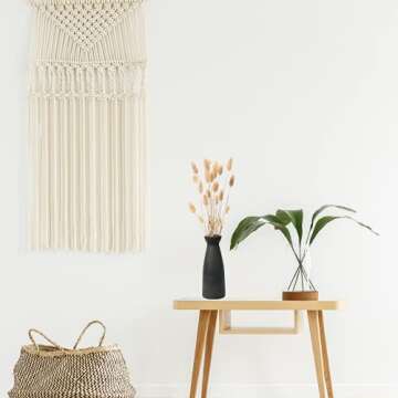 W.Z WOODZIA Black Ceramic Vase for Pampas Grass, Modern Boho Home Decor Style, Perfect for Decorative Dried Flowers or Dining Table Centerpieces [Pampass Not Included] (Black), WZ-2