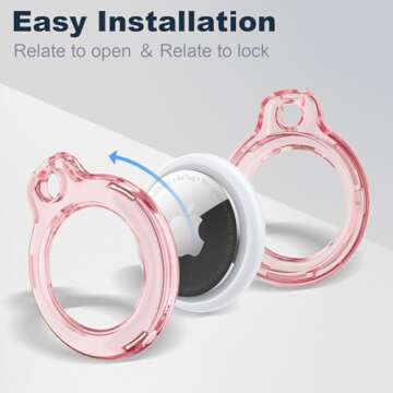 MOLOSLEEVE [4 Pack] for Airtag Holder Case with Keychain, Shockproof GPS Cover Anti-Scratch Key Chai...