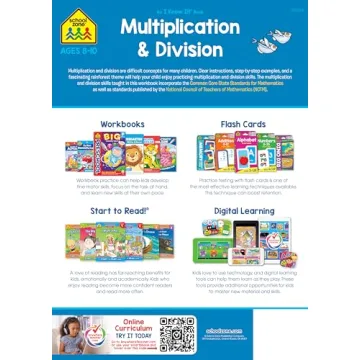 School Zone Multiplication Workbook for Kids