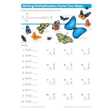 School Zone Multiplication Workbook for Kids