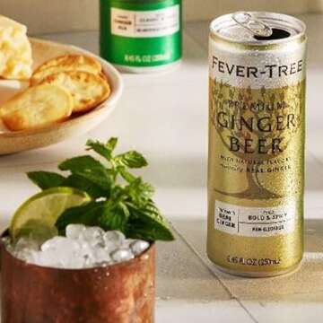 Fever Tree Premium Ginger Beer - Premium Quality Mixer and Soda - Refreshing Beverage for Cocktails & Mocktails 200ml Bottle