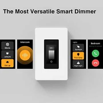 ORVIBO Matter Smart Dimmer Switch, Works with Apple Home, Alexa & Google Home, w/Weather Display, Energy Monitoring, Single Pole, Neutral Wire Required