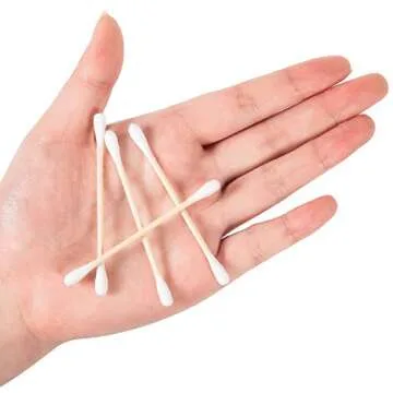 300ct Cotton Swabs with Strong Bamboo Sticks by Xumzee: 100% Pure Natural Cotton,Biodegradable, Chem...