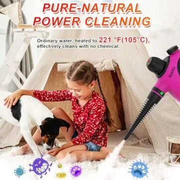 Kiato Handheld Steam Cleaner, 10 in 1 Hand Held Steamer for Cleaning, Portable Pressurized Steamer for Home Use, Bathroom, Mini Steam Cleaners for Upholstery Furniture Sofa Couch Floor Tile Grout Car