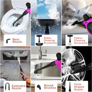 Kiato Handheld Steam Cleaner, 10 in 1 Hand Held Steamer for Cleaning, Portable Pressurized Steamer for Home Use, Bathroom, Mini Steam Cleaners for Upholstery Furniture Sofa Couch Floor Tile Grout Car