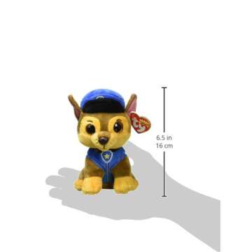 TY Paw Patrol Chase Plush Toy Glitter Eyes 15cm