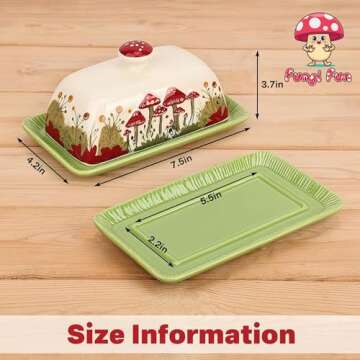Fungi Fun Mushroom Butter Dish: Whimsical, Artisan-Crafted, and Durable