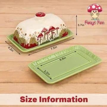 Fungi Fun Mushroom Butter Dish: Whimsical, Artisan-Crafted, and Durable