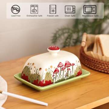 Fungi Fun Mushroom Butter Dish for Stylish Kitchens