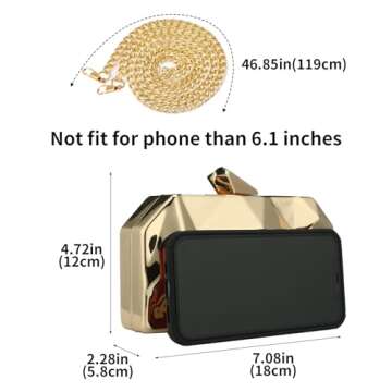 Ladies Vintage Clutch Purse Cocktail Wedding Party Evening Clutch Bag (Gold)