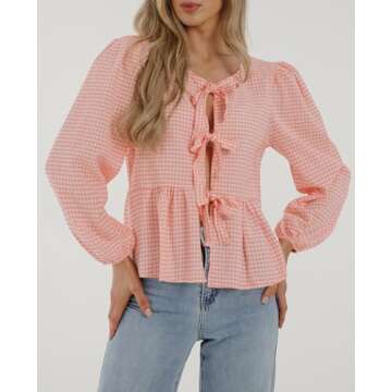 Chic Babydoll Peplum Blouse for Women – Spring & Fall