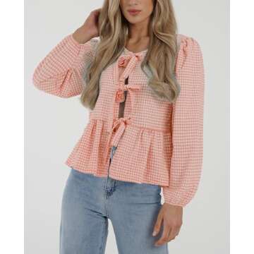 Chic Babydoll Peplum Blouse for Women – Spring & Fall