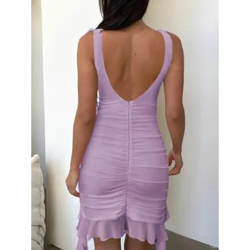 Zwurew Women's Bodycon Mini Dress for Summer Parties