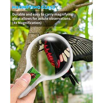 STEAM Life Bug Catcher Kit for Kids, Bug Catching Kit Includes Butterfly Net, Bug Observation Capsule and Magnifying Glass, Bug Collection Kit, Bug Net for Kids, Butterfly Kit for Kids 3 4 5 6 7