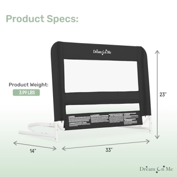 Dream On Me Adjustable Mesh Bed Rail Toddler Safety