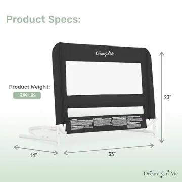 Dream On Me Adjustable Mesh Bed Rail Toddler Safety