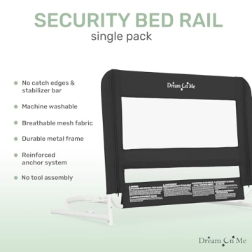 Dream On Me Adjustable Mesh Bed Rail Toddler Safety
