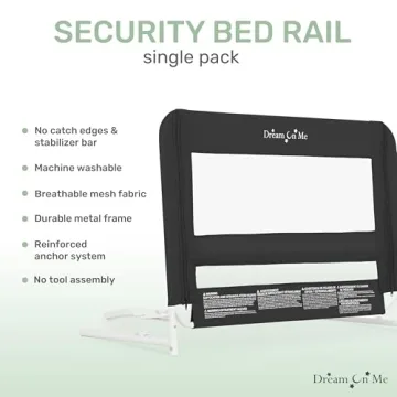 Dream On Me Adjustable Mesh Bed Rail Toddler Safety