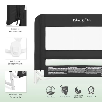 Dream On Me Adjustable Mesh Bed Rail Toddler Safety