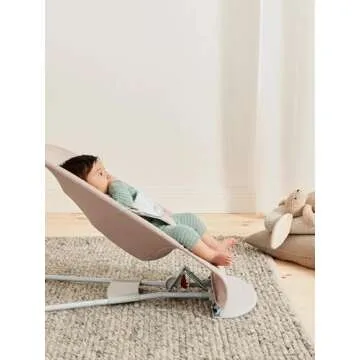 BabyBjörn Bouncer Balance Soft, Beige/Gray, Woven/Jersey | 2-in-1 Adjustable Baby Bouncer Seat and Toddler Chair, Newborn to Toddler (8-29 lbs), 4 Positions, Lightweight & Portable