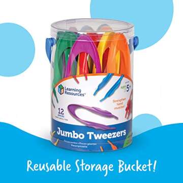 Learning Resources Jumbo Tweezers Set for Kids Fine Motor Skills