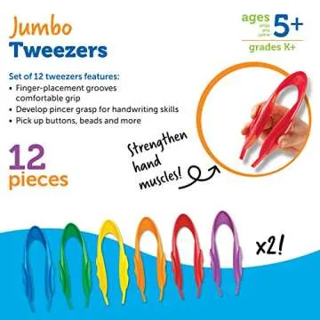 Learning Resources Jumbo Tweezers Set for Kids Fine Motor Skills