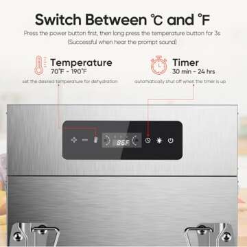 ROVRAk Commercial Dehydrator Machine, 16-Tray Food Dehydrator for Jerky, Fruit, Meat, Herbs, Adjusta...