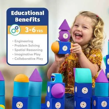 Magnetic Foam Blocks for Kids - STEM Bath Toy