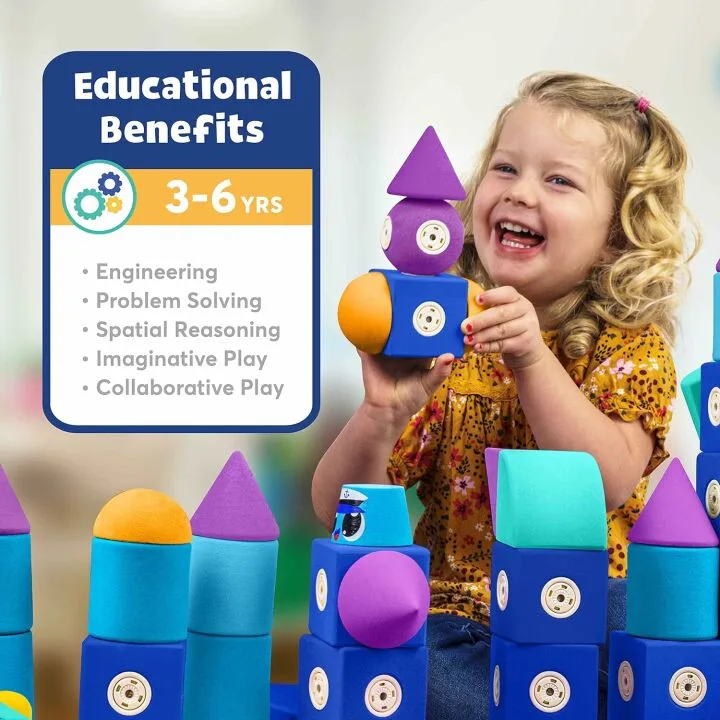 Magnetic Foam Blocks for Kids - STEM Bath Toy