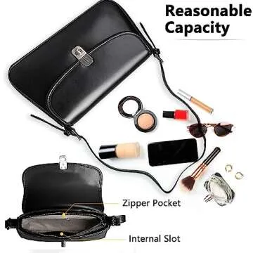 PS PETITE SIMONE White Purses for Women Leather Small Black Shoulder Bag Y2K Mini Purse Brianna Crossbody Handbags