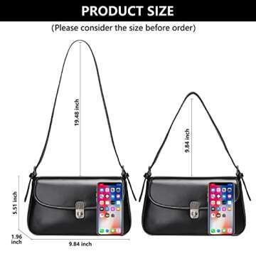 PS PETITE SIMONE White Purses for Women Leather Small Black Shoulder Bag Y2K Mini Purse Brianna Crossbody Handbags