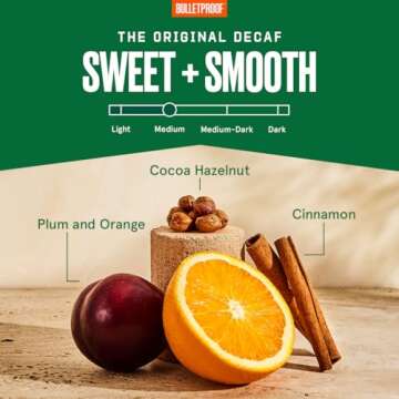 Bulletproof Original Medium Roast Whole Bean Decaf Coffee, 12 Ounces, 100% Arabica Coffee Sourced from Central and South America