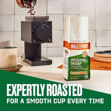 Bulletproof Original Medium Roast Whole Bean Decaf Coffee, 12 Ounces, 100% Arabica Coffee Sourced from Central and South America