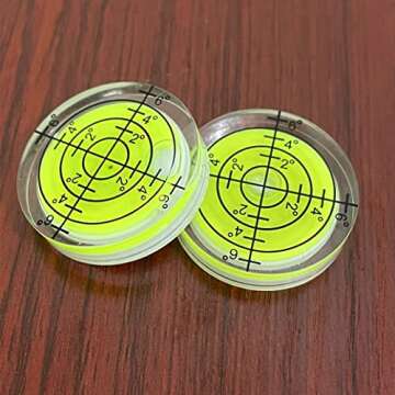 WOYISEPG 6Pcs Circular Bubble Spirit Levels RV Levelers 32mm RV Standard Levels Leveling Tools for Travel Trailer, Turntable, Phonograph, Camera, Tripod (32x7mm)