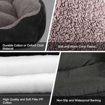 PUPPBUDD Dog Beds for Large Dogs, Rectangle Washable Dog Bed Comfortable and Breathable Pet Sofa Warming Orthopedic Dog Bed for Large Medium Dogs