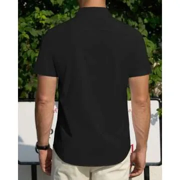 Stylish Stain Resistant Short Sleeve Dress Shirt