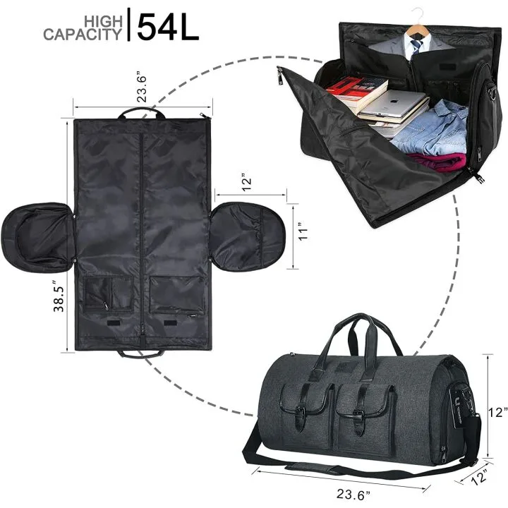 Travel Garment Bag & Duffel with Shoe Pouch