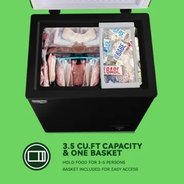 Compact Black Chest Freezer for Sale 3.5 Cu.Ft