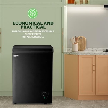 Compact Black Chest Freezer for Sale 3.5 Cu.Ft