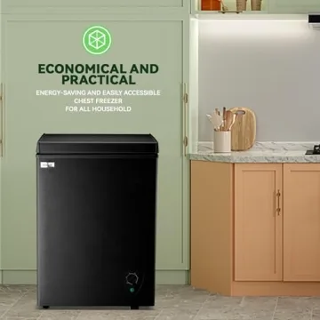 Compact Black Chest Freezer for Sale 3.5 Cu.Ft