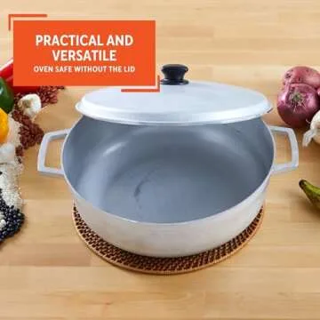 IMUSA GAU-80508 Jumbo Traditional Natural Caldero for Cooking and Serving, 18 Quart, Silver