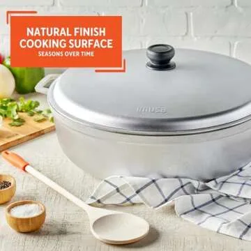 IMUSA GAU-80508 Jumbo Traditional Natural Caldero for Cooking and Serving, 18 Quart, Silver