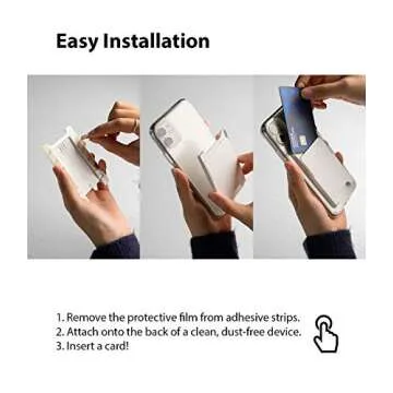 Ringke Slot Card Holder (2 Pack) Designed for Smartphones, Adhesive Stick On Wallet Case Minimalist Slim Hard Premium Credit Card Cash Sleeve - Clear Mist