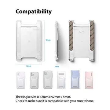 Ringke Slot Card Holder (2 Pack) Designed for Smartphones, Adhesive Stick On Wallet Case Minimalist Slim Hard Premium Credit Card Cash Sleeve - Clear Mist