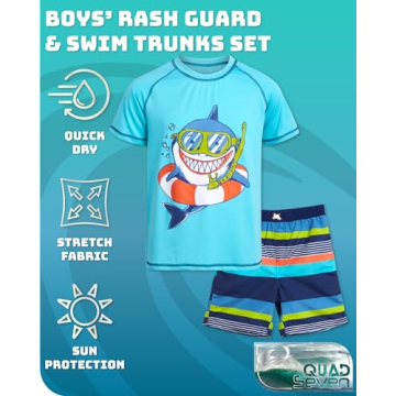 Quad Seven Boys Rashguard & Swim Shorts Set Size 10
